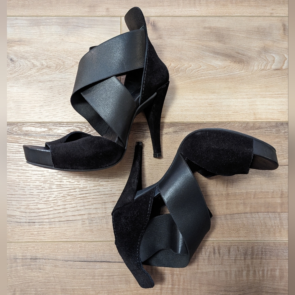 Pedro Garcia Black Suede Platform Heels
